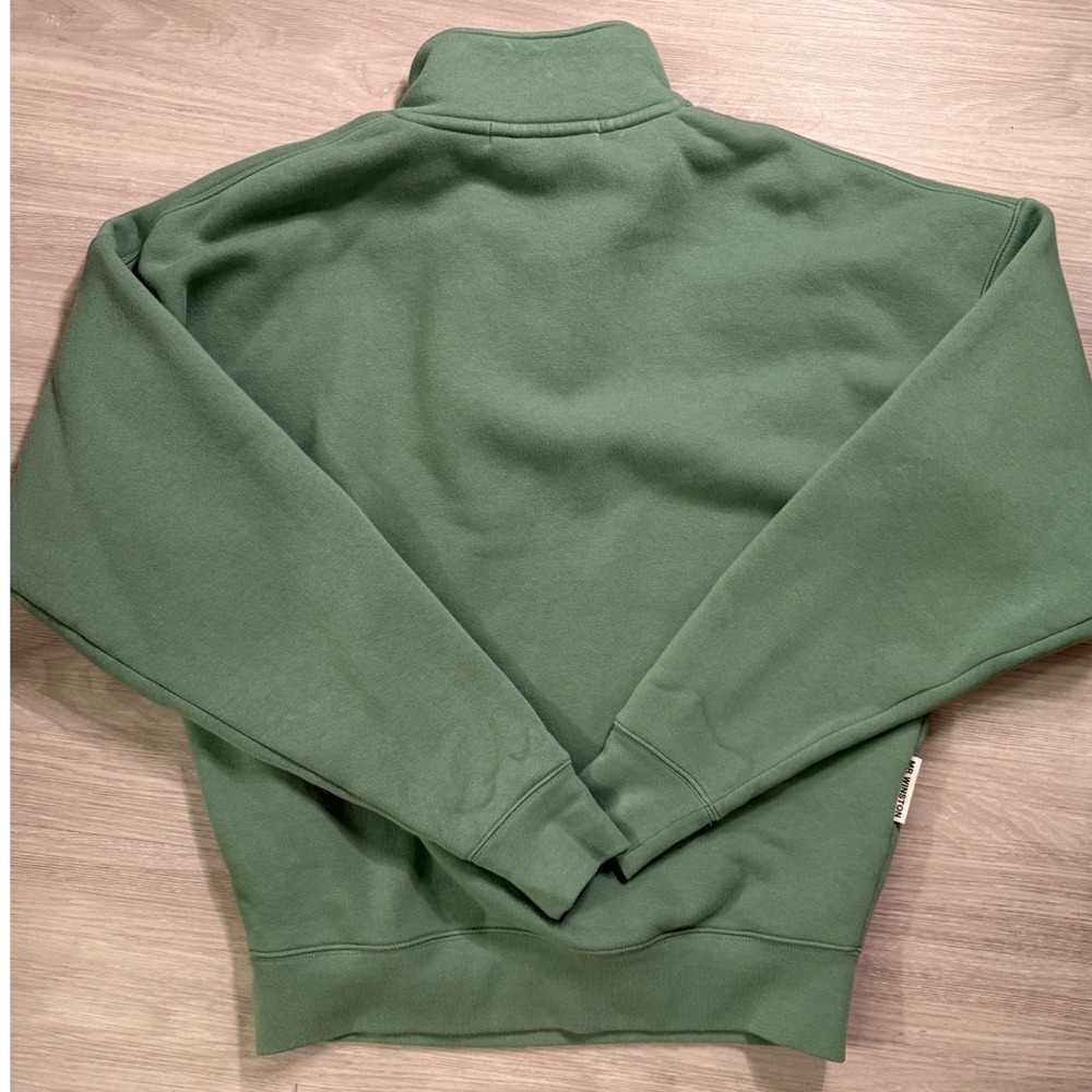 Mr Winston Sage Green Quarter Zip Sweatshirt Oversized Pullover Small - Picture 2 of 11